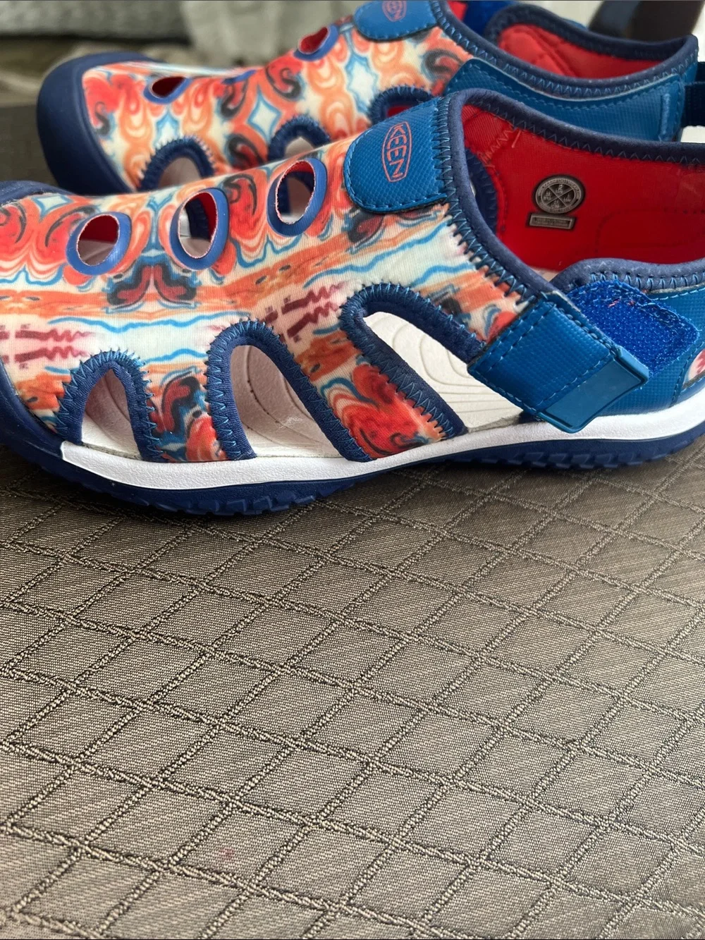 Keen Kids Blue & Orange Patterned Water Shoes